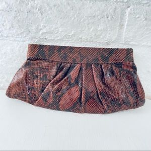 Pietro Alessandro Brown and Black Snakeskin
Clutch with Magnetic Closure